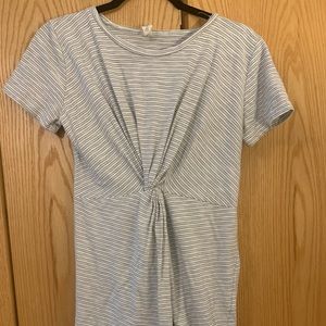 White and blue stripe t shirt dress